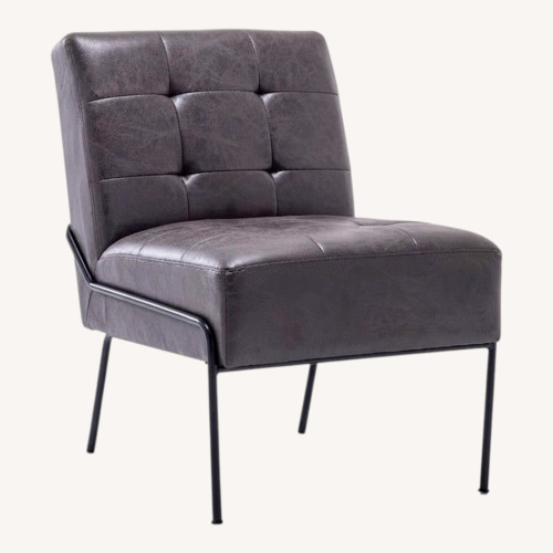 Used Wayfair Modern Black Faux Leather Contemporary Chair for sale on AptDeco