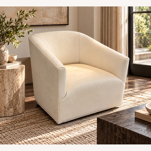 Used Restoration Hardware 1950s Italian Shelter Arm Chair – Ivory for sale on AptDeco