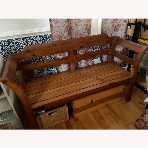 Used Ethan Allen Cottage Wood Bench for sale on AptDeco