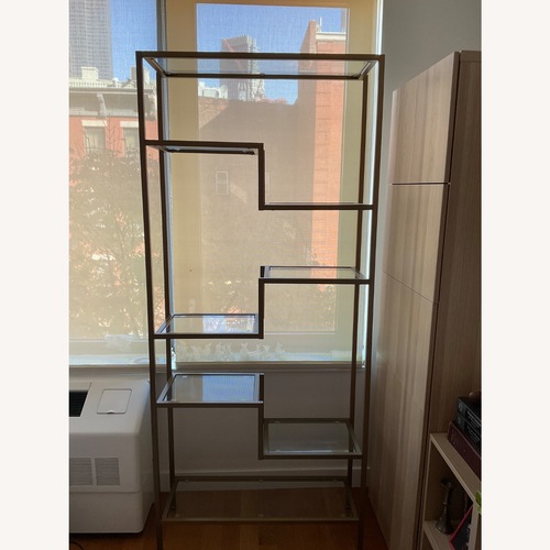 Used Wayfair Gold Glass Bookcase for sale on AptDeco