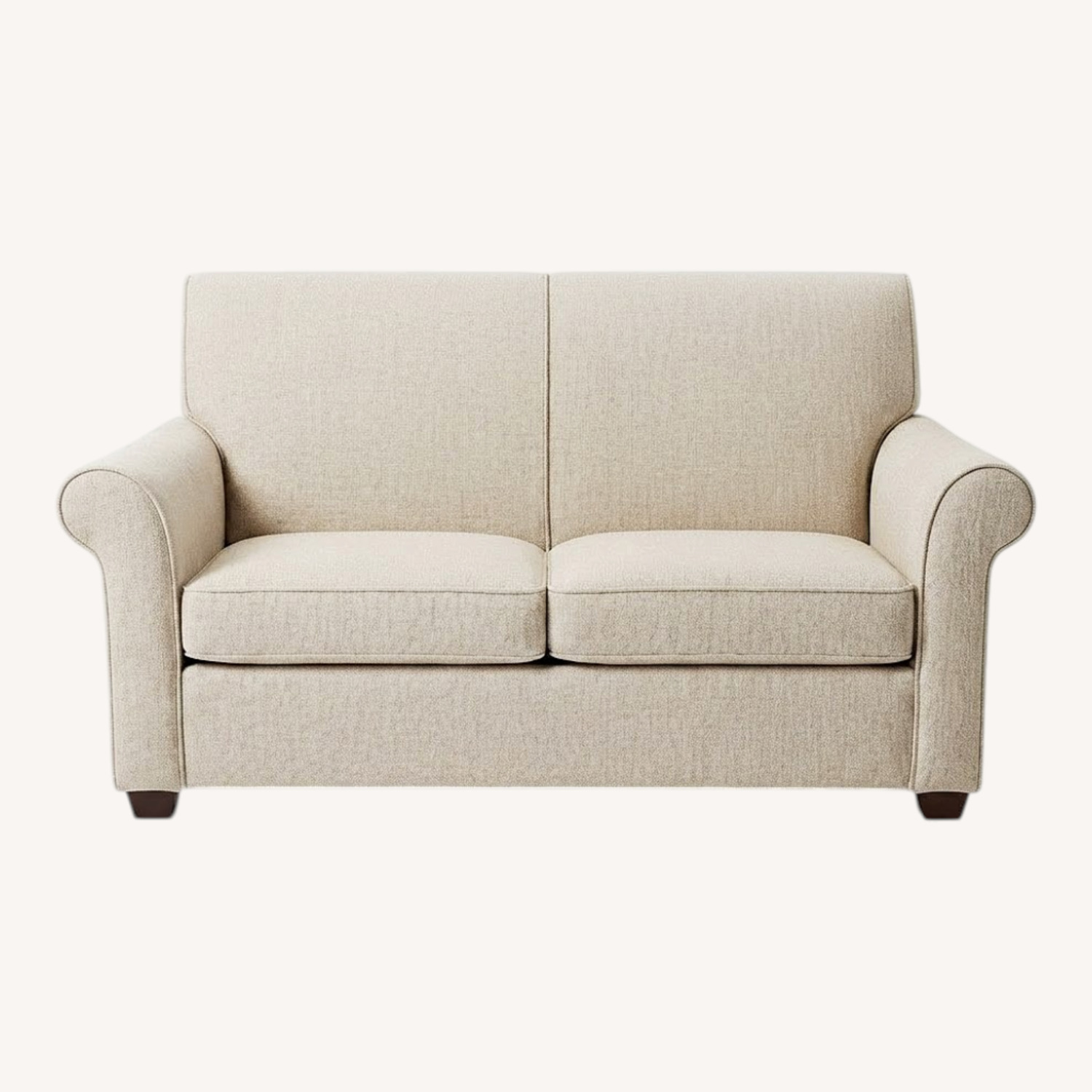 Crate & Barrel Essex Beige Tweed 2 Seater Loveseat - image-0