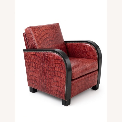 Used Vintage/Antique Finds Red Faux Leather Armchair for sale on AptDeco