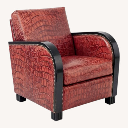 Used Vintage/Antique Finds Red Faux Leather Armchair for sale on AptDeco
