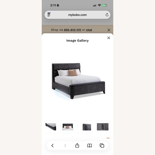 Used Bob's Discount Furniture Dark Gray Queen Bed for sale on AptDeco