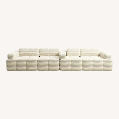 Used White Fabric 2 Piece Sectional for sale on AptDeco