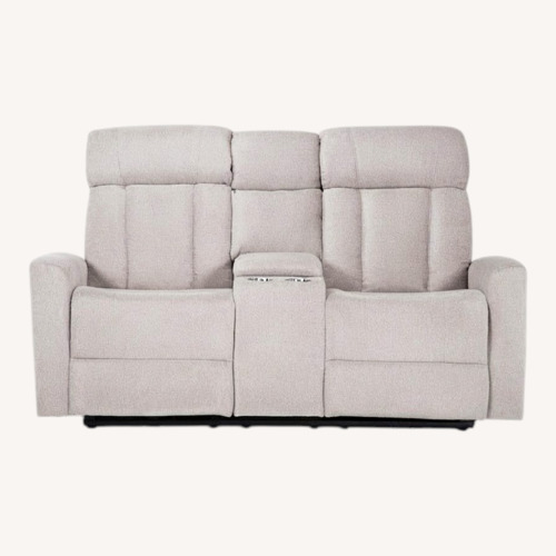 Used Living Spaces Grey 2 Seat Recliner Sofa for sale on AptDeco