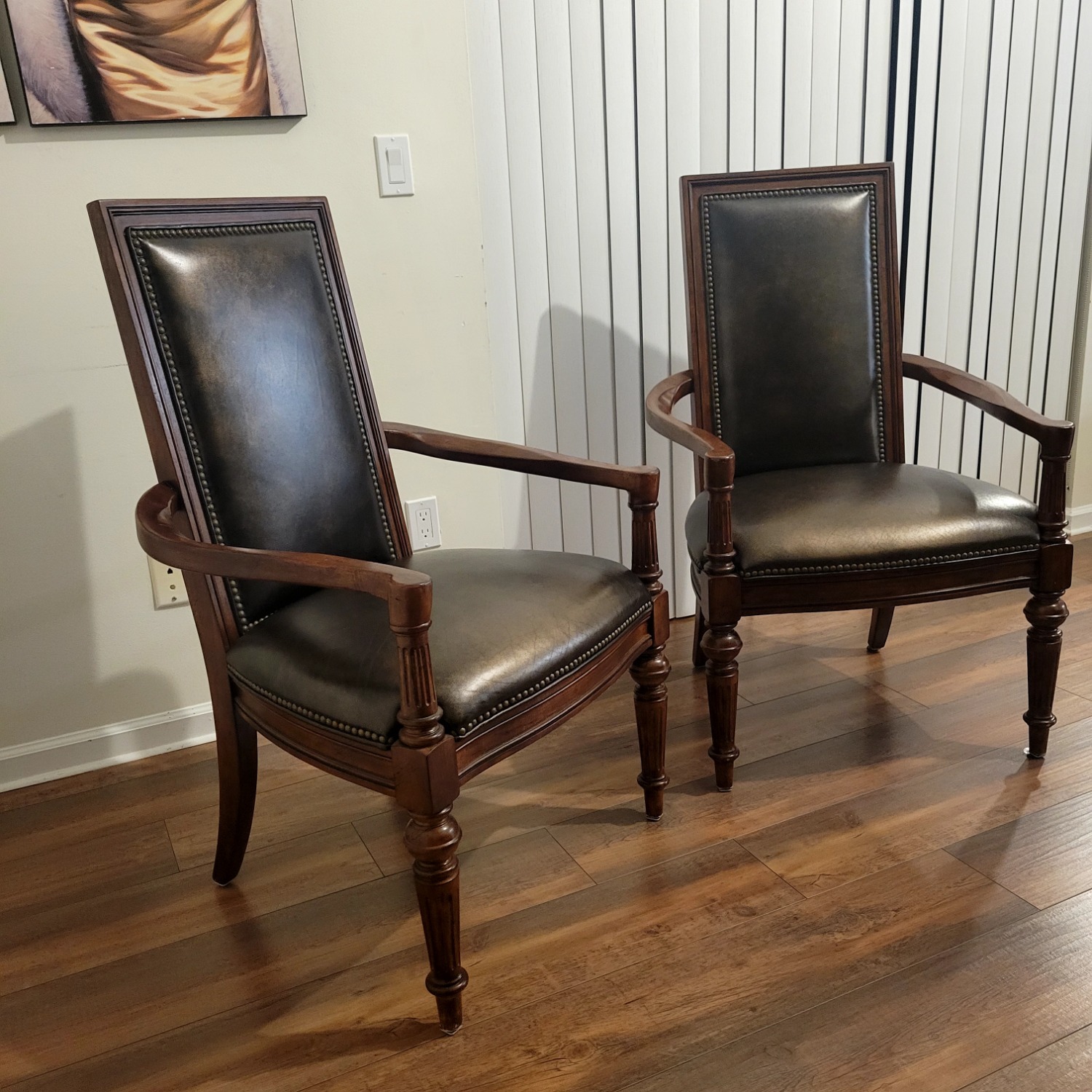 Vintage/Antique Dark Brown Armchairs - image-3
