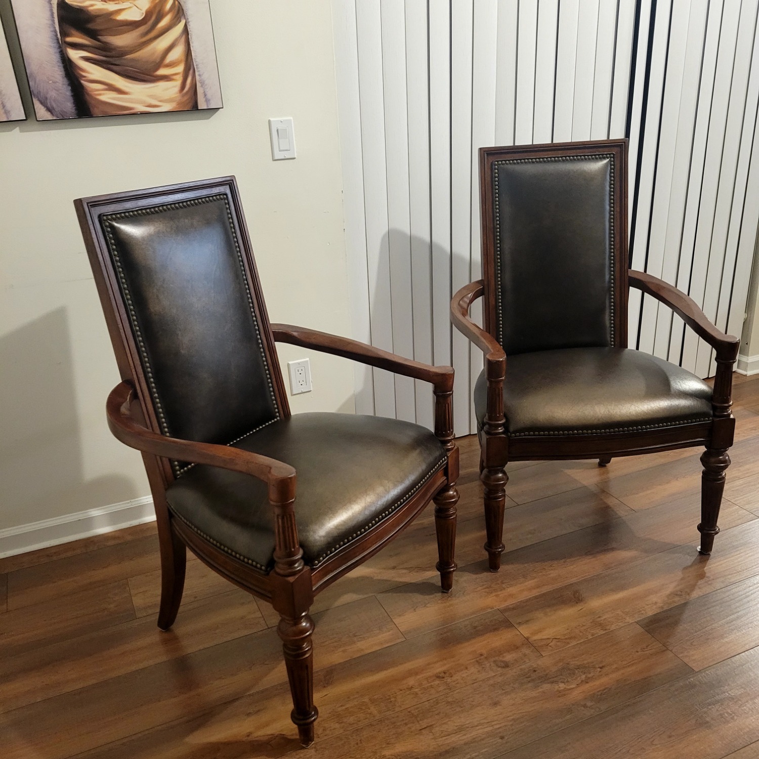 Vintage/Antique Dark Brown Armchairs - image-5