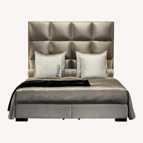 Used FENDI Diamante Queen Bed, Champagne  for sale on AptDeco