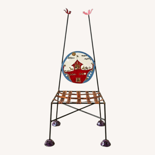 Used Vintage 70's; High-Back Metal Throne Chair for sale on AptDeco