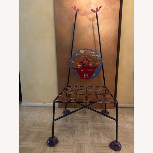 Used Vintage 70's; High-Back Metal Throne Chair for sale on AptDeco