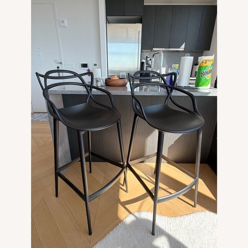 Used Kartell Masters Bar Stools — Black, Set of 2  for sale on AptDeco