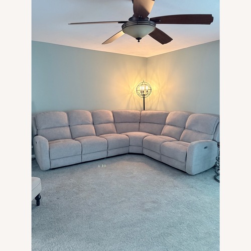 Used Raymour & Flanigan Light Gray 3+ Piece Sectional for sale on AptDeco