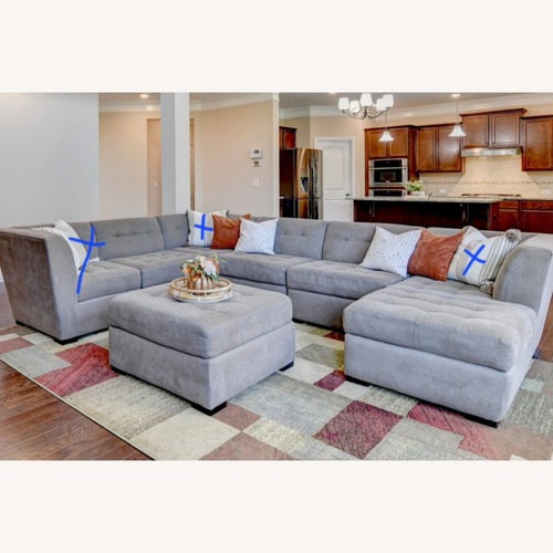 Used Macy's Jonathon Louis Light Brown Fabric 3+ Piece Sectional for sale on AptDeco