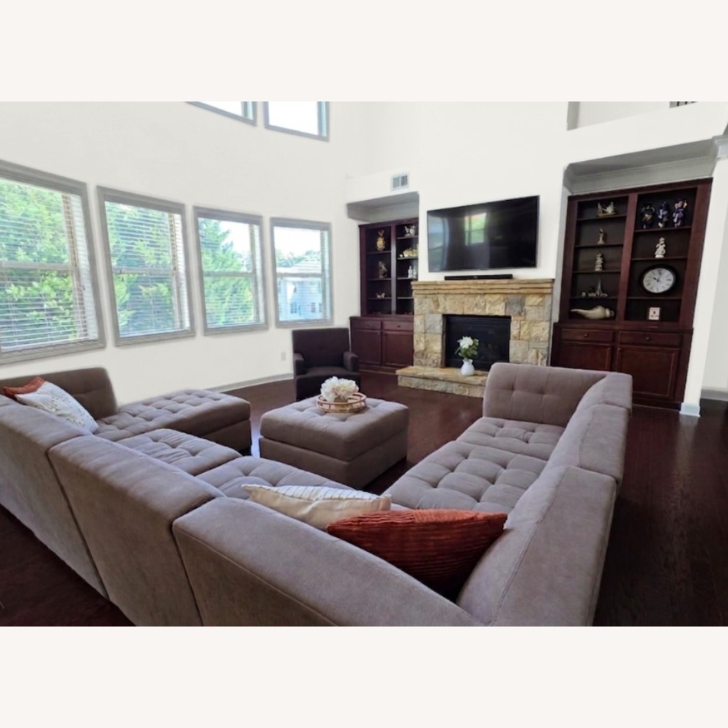 Macy's Jonathon Louis Light Brown Fabric 3+ Piece Sectional - image-4