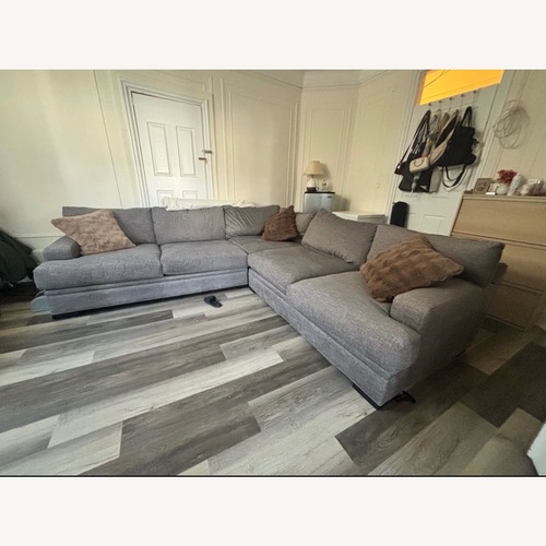 Used Gray Cindy Crawford Home Sectional Sofa for sale on AptDeco
