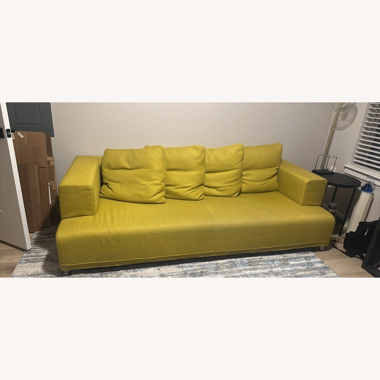 Ligne Roset Yellow Fabric Loveseat - image-1