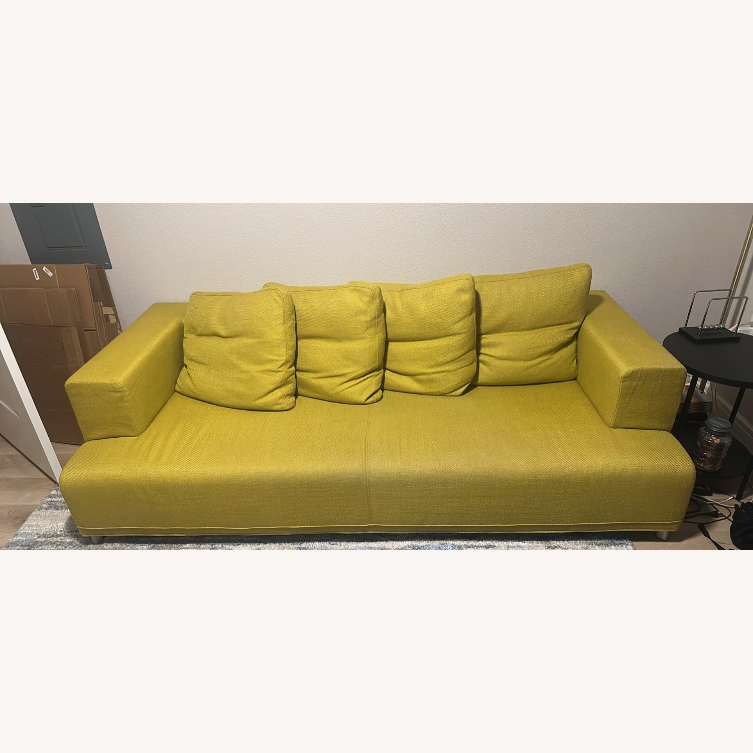 Ligne Roset Yellow Fabric Loveseat - image-2