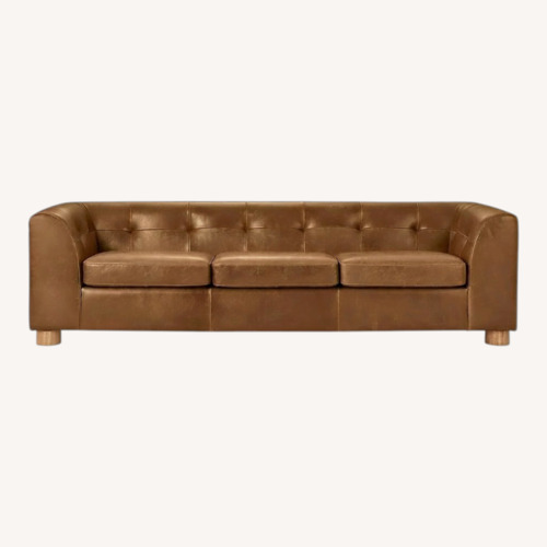 Used CB2 x GQ Korea Tobacco Tufted Leather Sofa for sale on AptDeco