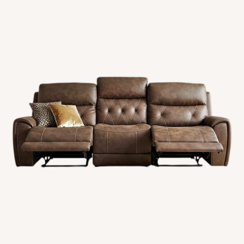Used Premium Brown Dual Reclining Sofa for sale on AptDeco