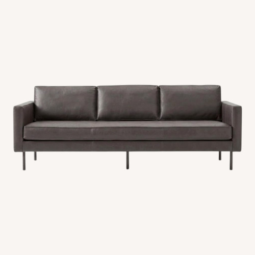 Used West Elm Axel Gray Leather Sofa for sale on AptDeco