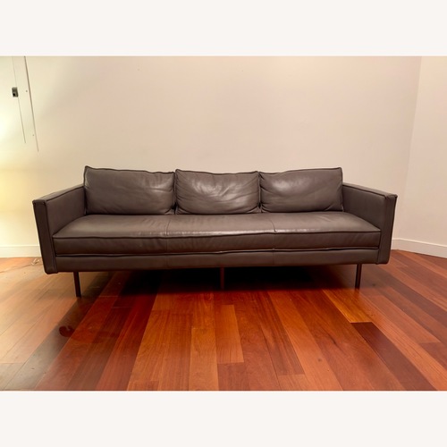 Used West Elm Axel Gray Leather Sofa for sale on AptDeco