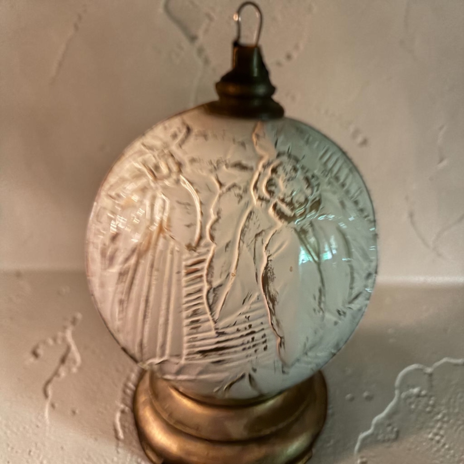 Vintage Haeger Pottery Lamp with Wicker Shade - image-1
