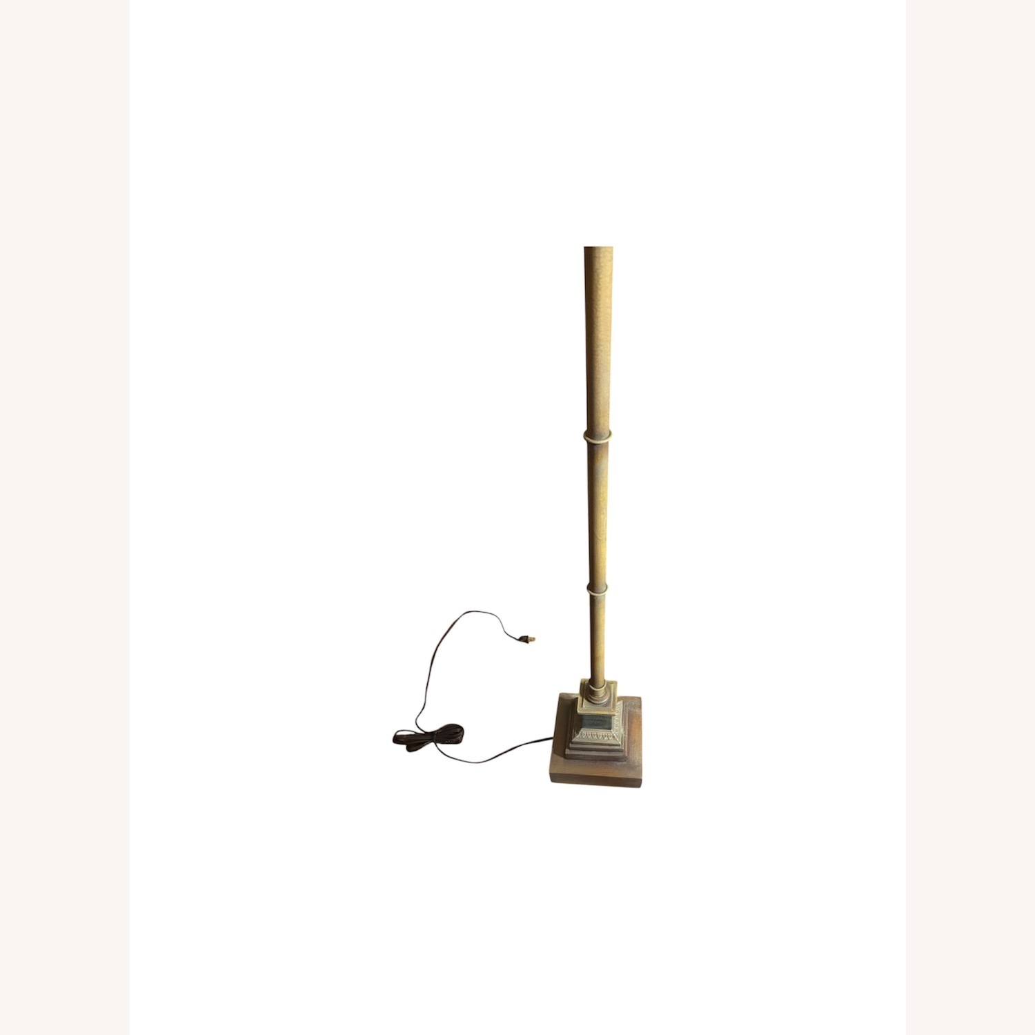 Bamboo-Style Floor Lamp with a Leather Like Shade - image-4