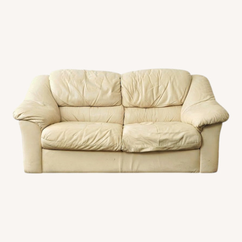 Used Vintage/Antique Natural Leather 2 Seater Sofa for sale on AptDeco