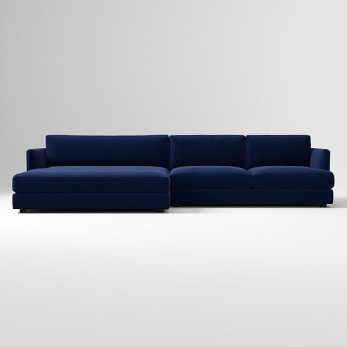 Used West Elm Blue Fabric 2 Piece Sectional for sale on AptDeco