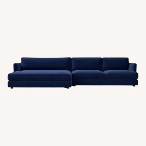 Used West Elm Blue Fabric 2 Piece Sectional for sale on AptDeco