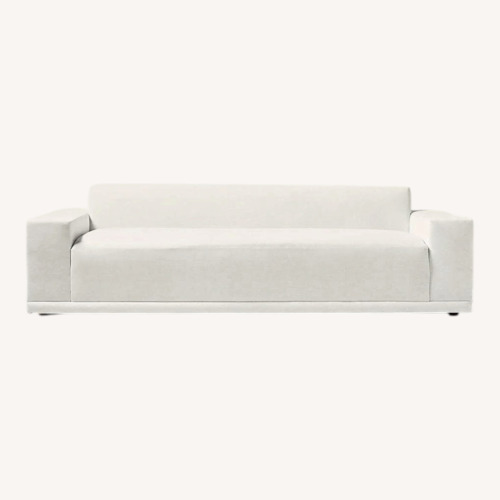 Used CB2 Faible 99" White Chenille Sofa for sale on AptDeco