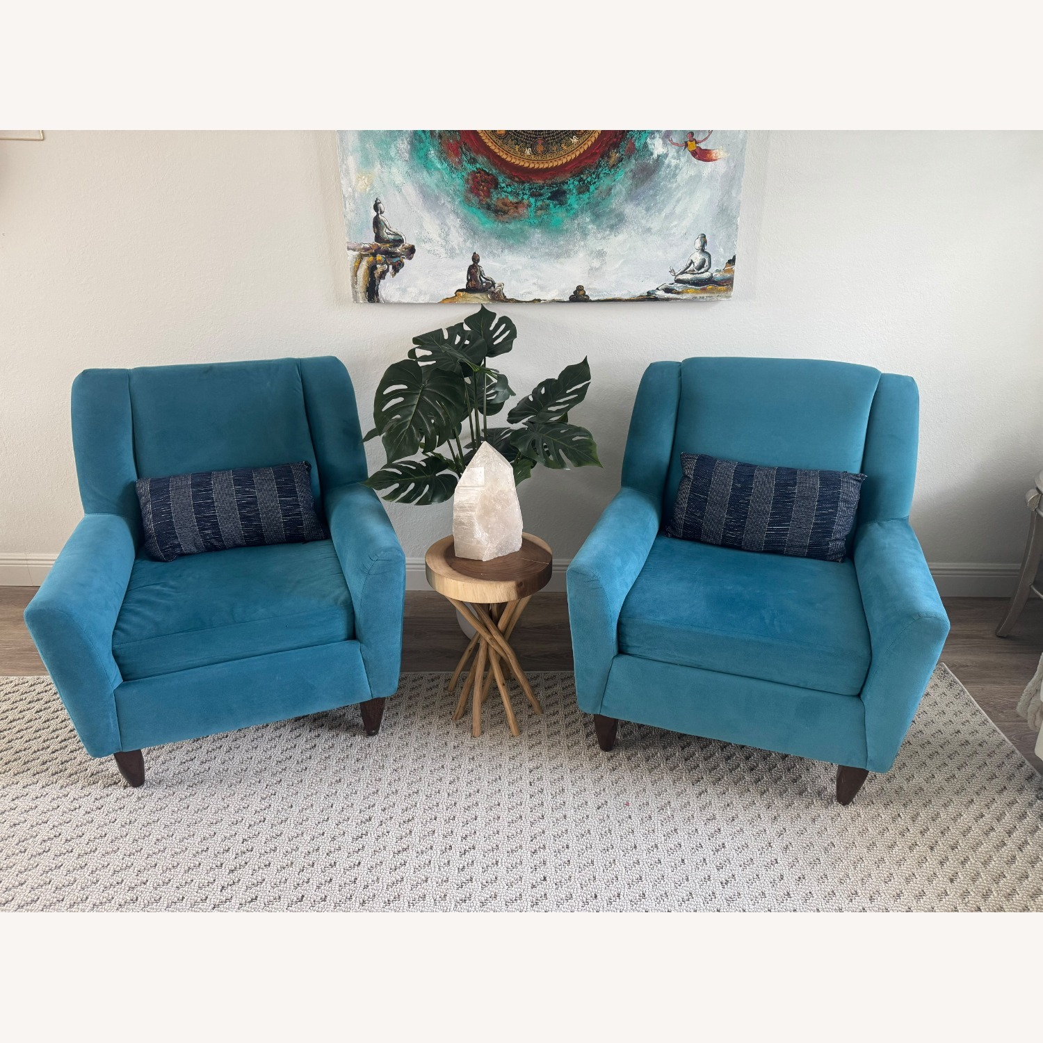 Blue Fabric Armchairs - image-1