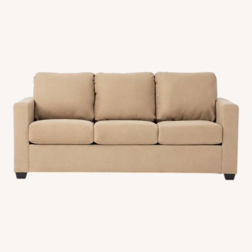 Used Living Spaces Reggie Light Brown Fabric 3+ Seater Sofa for sale on AptDeco