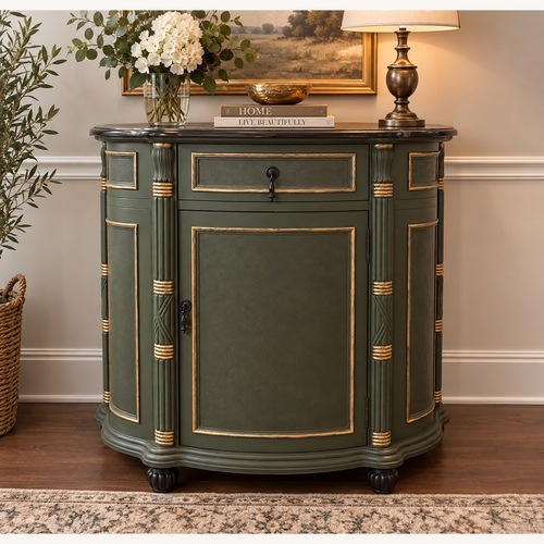 Used Half Moon Buffet W Marble Top for sale on AptDeco
