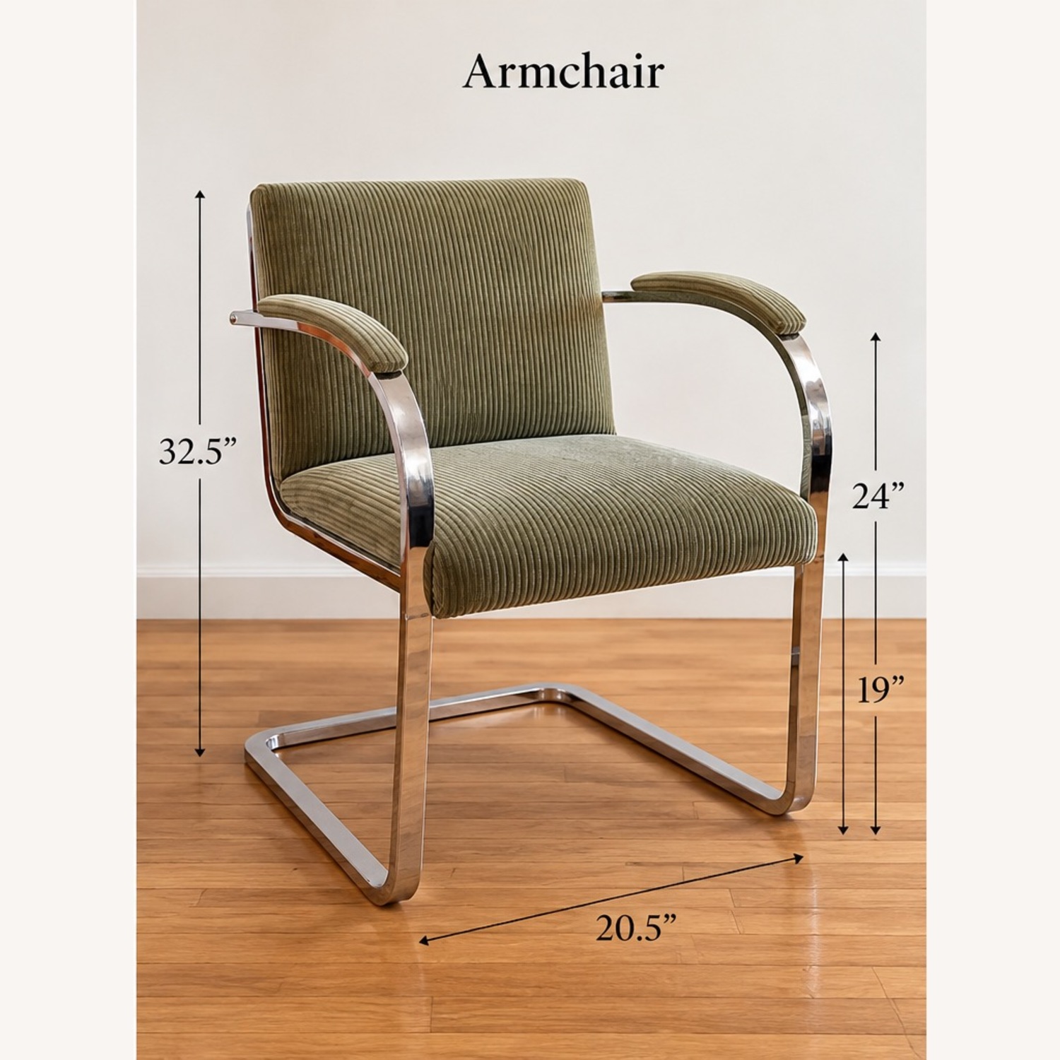 Chrome Knoll-Style Cantilever Dining Chairs - image-5
