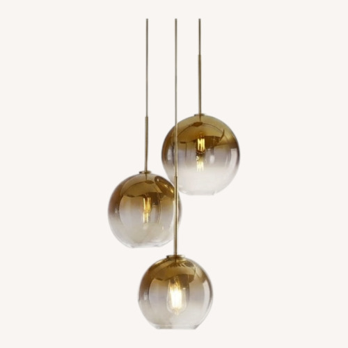 Used West Elm Sculptural Glass 3-Light Globe Chandelier for sale on AptDeco