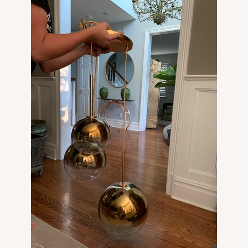 Used West Elm Sculptural Glass 3-Light Globe Chandelier for sale on AptDeco