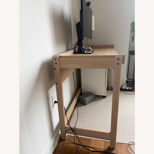 Used Light Brown Wood Veneer Desk for sale on AptDeco