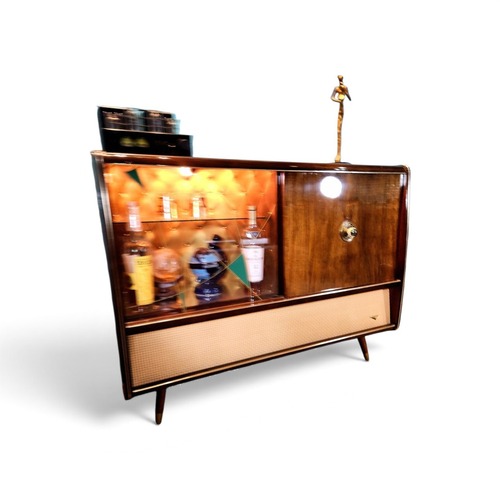 Used Vintage/Antique Dark Brown Wood Bar Cart  for sale on AptDeco