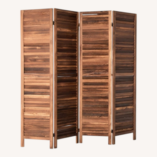 Used Bed Bath & Beyond Set of 2 6-Foot Wooden Louvered Room Divider for sale on AptDeco