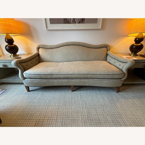 Used Katie Ridder Light Brown Fabric 3+ Seater Sofa for sale on AptDeco