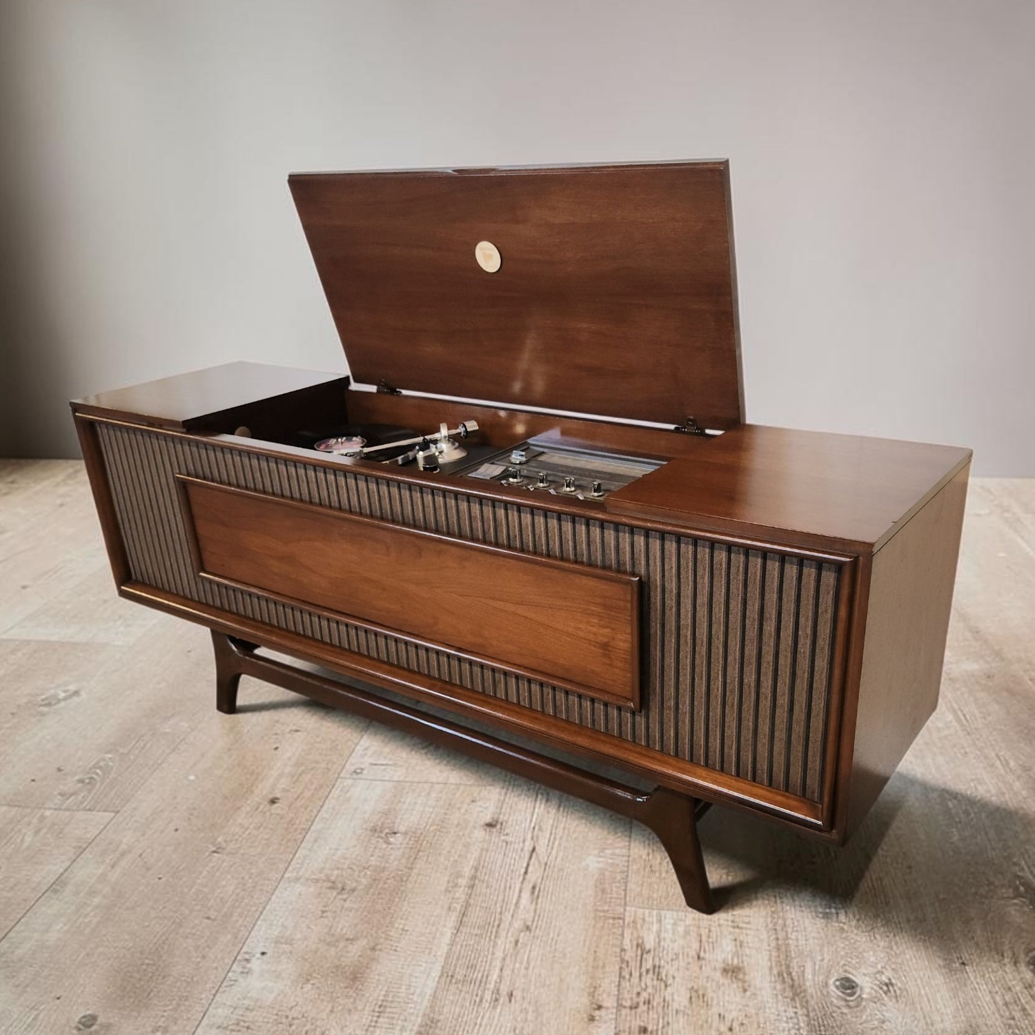 Vintage/Antique Dark Brown Media Storage - image-2