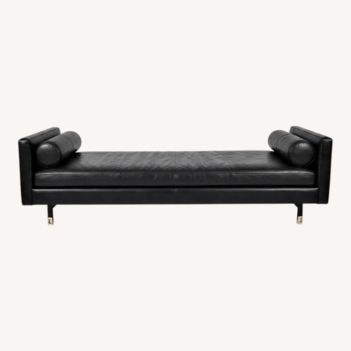 Used Room & Board Black Leather Chaise Lounge for sale on AptDeco