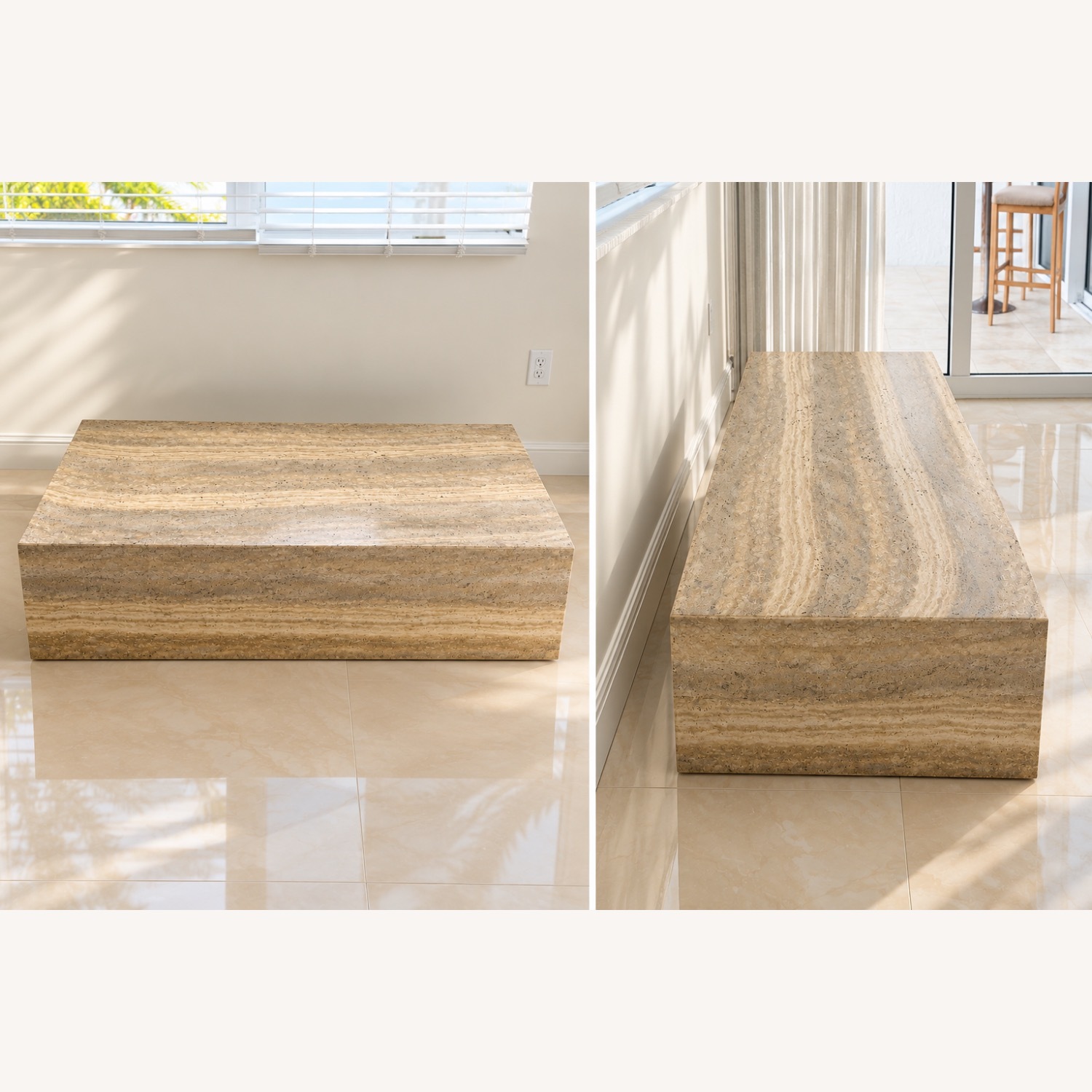 Travertine Coffee Table - image-1
