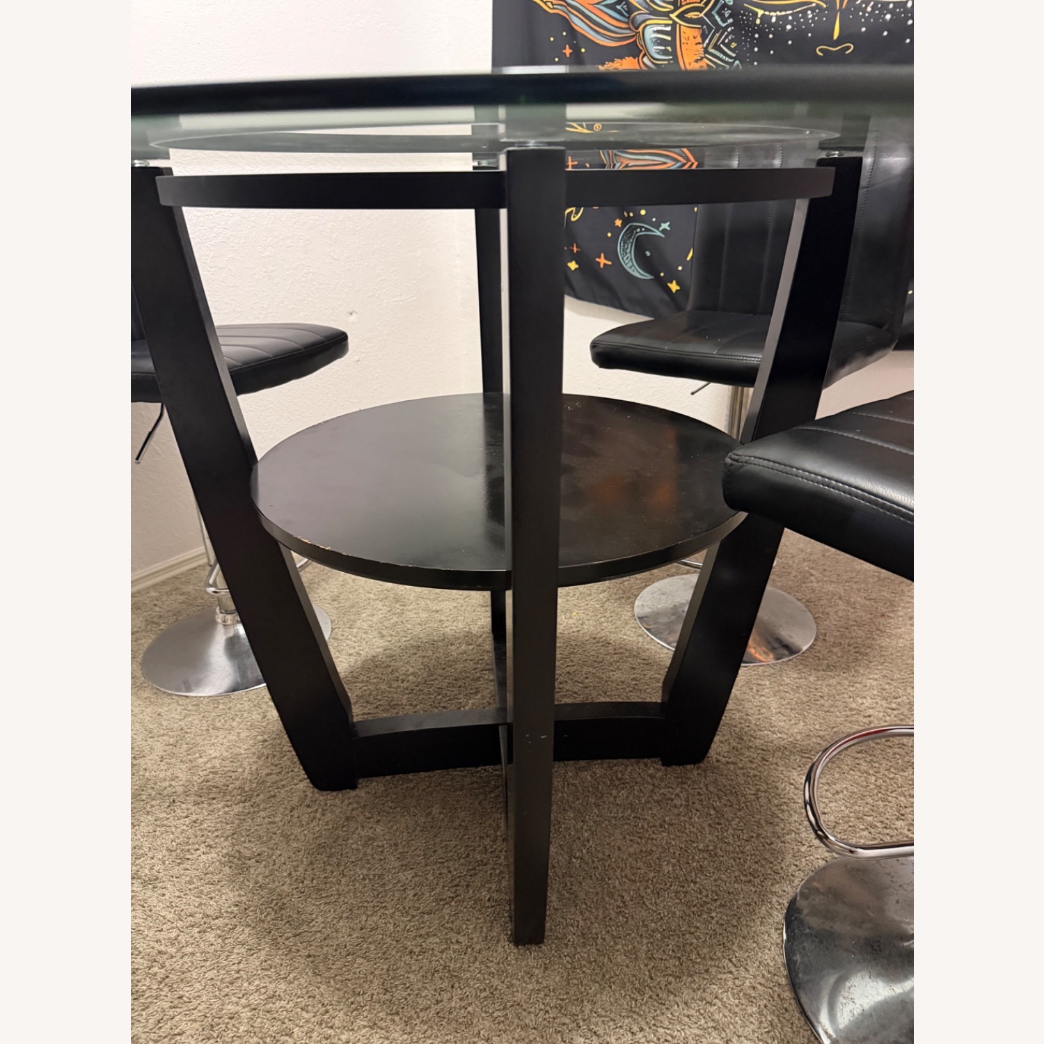 Black Glass Dining Table - image-2