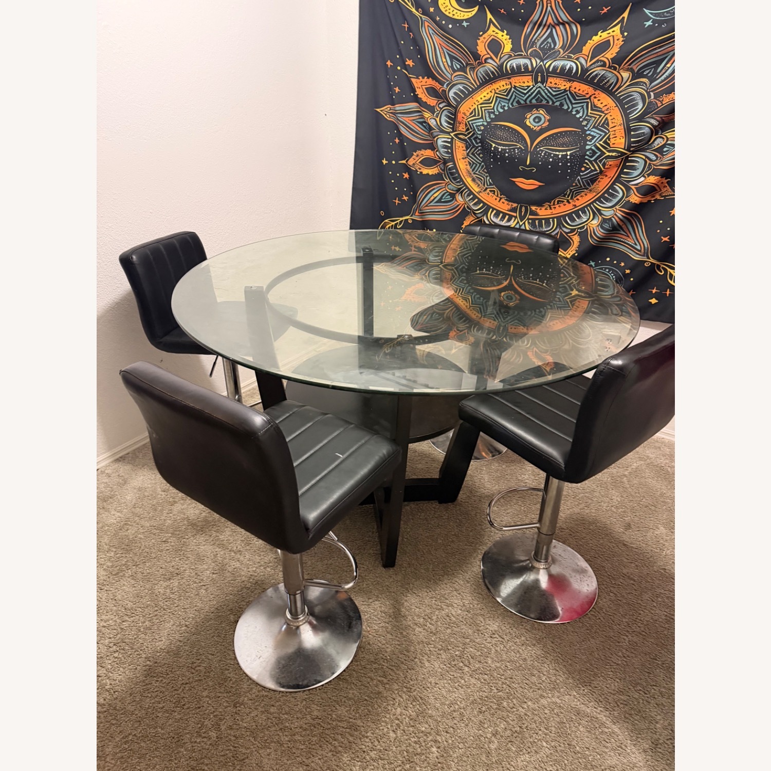 Black Glass Dining Table - image-5