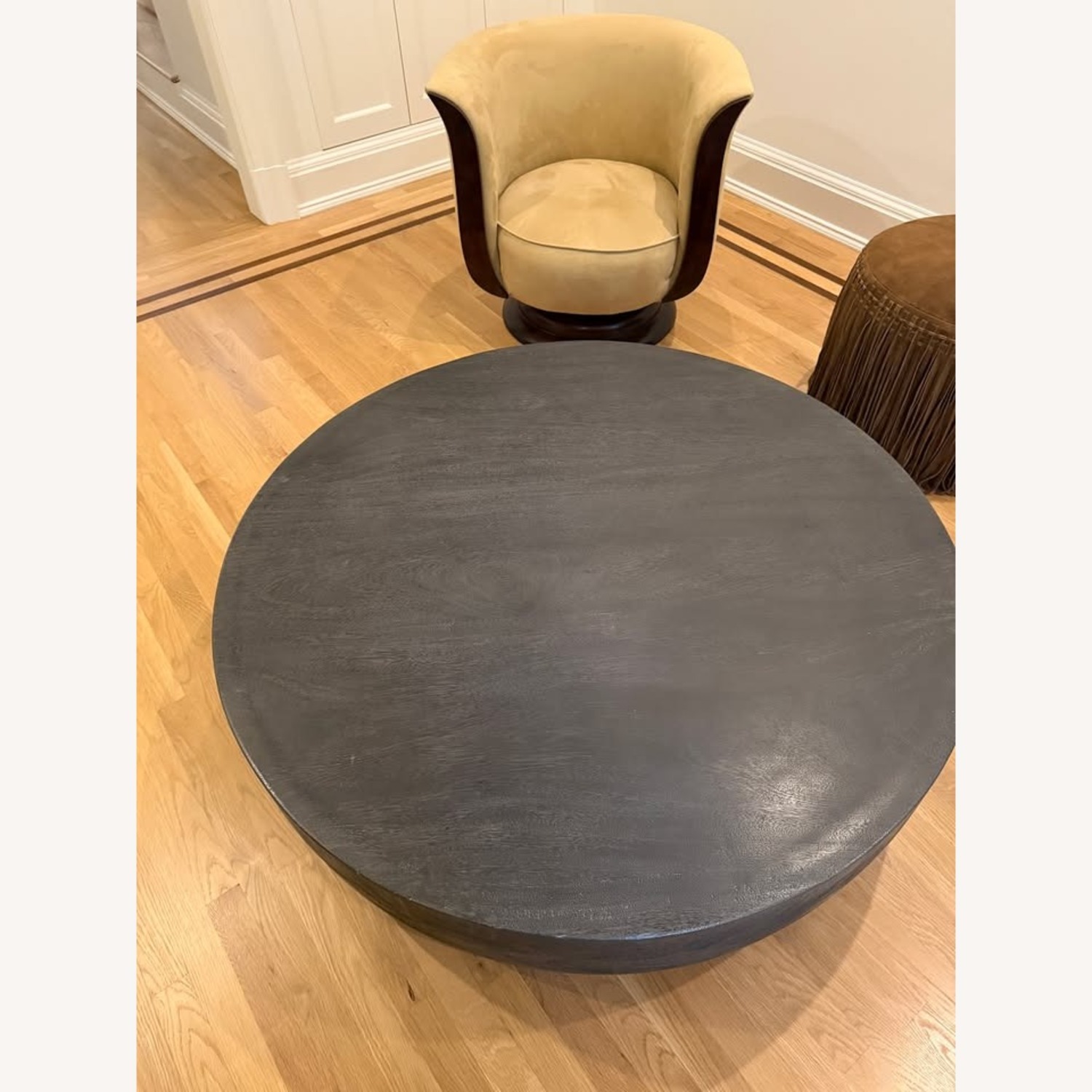 Restoration Hardware Dark Gray Wood Coffee Table - image-4