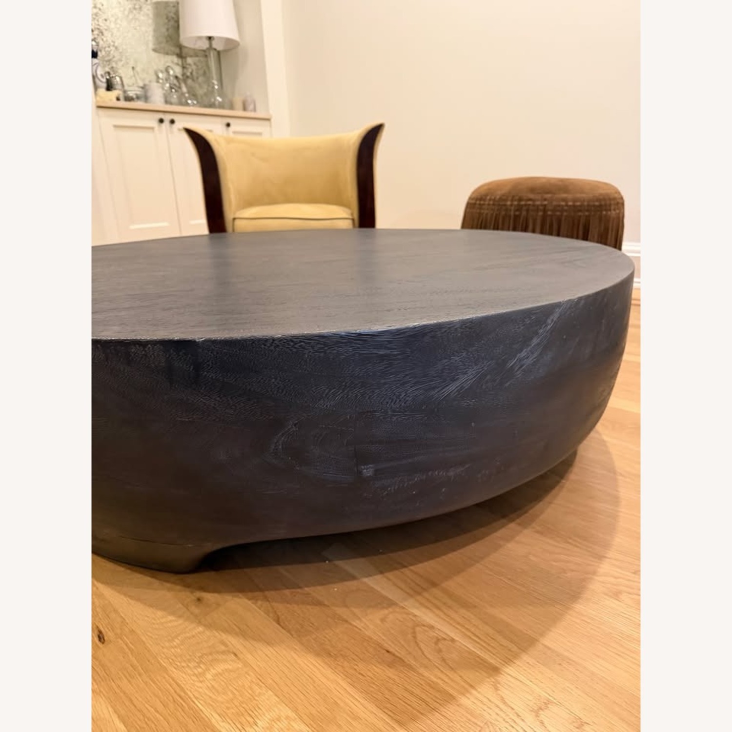 Restoration Hardware Dark Gray Wood Coffee Table - image-5