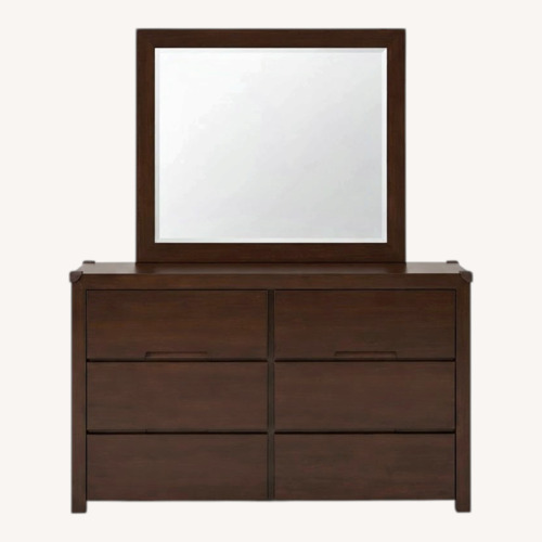 Used Dark Brown Wood Dresser with Detachable Mirror for sale on AptDeco